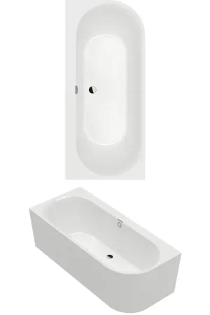 Villeroy & Boch Oberon 2.1 Baignoire adossée pour installation d‘angle gauche - 1800 x 800 mm - blanc alpin brillant (blanc) Usine Directe
