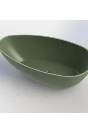 Arcqua Lima Baignoire îlot 170x86x54cm Solid Surface Vert mat Haute Qualité