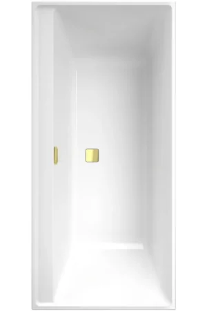 Certifié Villeroy & Boch Collaro baignoire rectangulaire 160x75cm - avec vidage de baignoire gold white