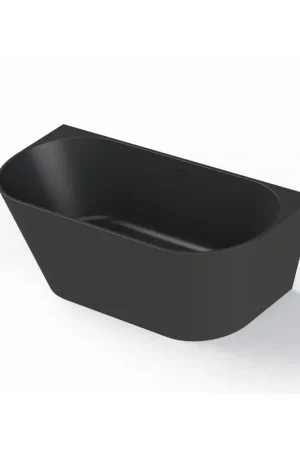 Arcqua Pinto Baignoire îlot semi-encastrée 160x70 mat noir Meilleur Choix