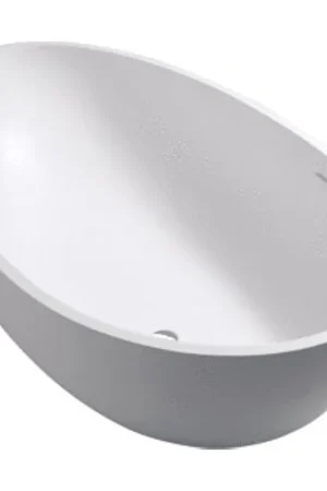 Top Vente Crosstone Max baignoire îlot 176x96x51cm ovale Solid Surface blanc mat