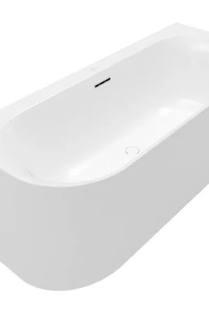 Villeroy & Boch Loop & friends baignoire demi-îlot - 180x80cm - Acrylique Pierre Blanche mate Solde