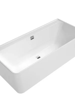 Villeroy & Boch Collaro baignoire d‘‘angle semi-indépendante - 180x80cm - rectangulaire angle droit trop-plein chrome Acrylique Blanc Brillant Prix Réduit