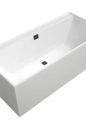 Commander Maintenant Villeroy & Boch Collaro baignoire encastrée rectangulaire 180x80cm - bonde noire et blanc mat