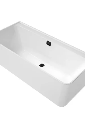 Affaire À Saisir Villeroy & Boch Collaro baignoire d‘angle semi-autoportante - 180x80cm - rectangulaire angle gauche trop-plein noir mat Acrylique Blanc Brillant