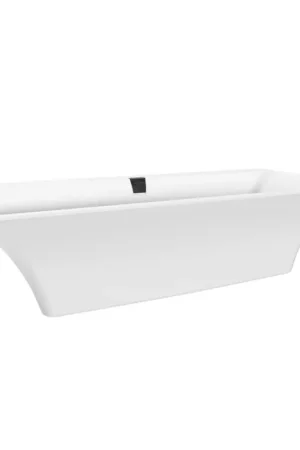 Villeroy & Boch Squaro Edge baignoire duo en matière synthétique Quaryl rectangulaire 180x80x45cm - incl. pieds et combinaison vidage/trop-plein blanc mat Jusqu'à Épuisement Des Stocks