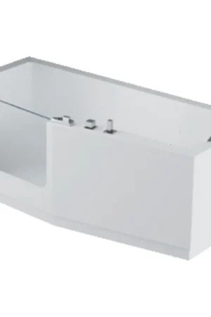 Commander Vite Novellini Iris Combi Baignoire à porte gauche et avec 2 panneaux 170x70/80x62cm acrylique avec châssis Blanc