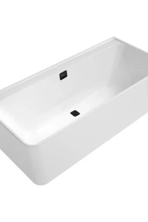 Villeroy & Boch Collaro demi-baignoire d’angle autoportante - 180x80cm - rectangulaire angle droit trop-plein noir mat Acrylique Blanc Brillant Nouvelle Collection