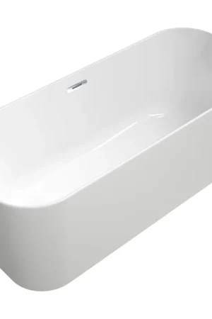 Villeroy & Boch Finion Baignoire îlot duo 170x70x48cm quaryl ovale avec bonde push to open, trop-plein chrome/blanc Acheter Direct