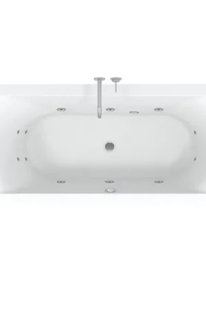 Vente Directe Riho Easypool 3.1 Lima baignoire balnéo droite 170x75cm hydro 6+4+2 commande pneumatique y compris pieds et bonde blanc