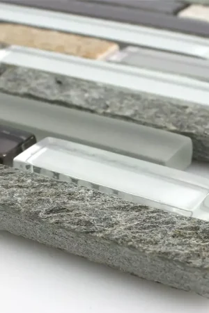 Verre Pierre Naturelle Mosaïque Carrelage Vermont Gris Brun Pattern Dernière Chance