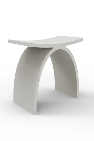 Nouvelle Collection ZEZA Solid Tabouret de douche - 42,5x23x42 cm - solid surface - blanc mat