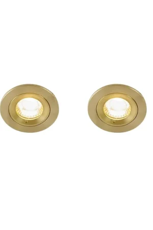 Bon Plan QAZQA Xena spot encastré - set de 2 - 8x8cm - IP44 - rond - or