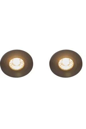 Dernier Modèle QAZQA Xena spot encastré - set de 2 - 8x8cm - IP44 - rond - noir mat