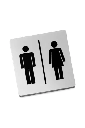 Vente Directe Zack Indici Pictogramme homme femme 12,5X10X0,5cm Inox mat satiné
