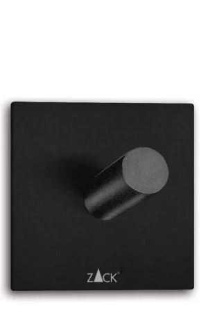 Dernière Chance Zack Peco crochet porte-serviettes 5x5cm carré autocollant Noir Mat