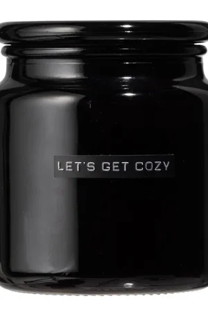 Wellmark Bougie parfumée - Fresh Linnen - grande - 9.5x11 - verre noir - Let‘s Get Cozy Expédié Aujourd'hui