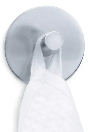 Zack Peco Patère 5.5x5.5cm Ronde Autocollante Inox Brossé Mat Livraison Express