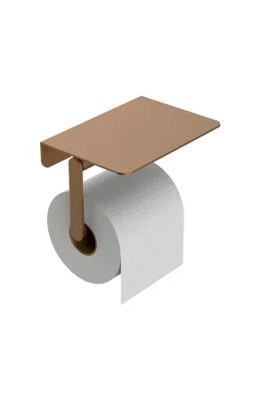 Wiesbaden Alonzo porte-rouleau de papier toilette avec tablette bronze brossé cuivre PVD Expédition Rapide