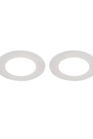 Acheter Direct QAZQA Blanca Spot encastrable - set de 2 - 9x9cm - incl. LED - dimmable en 3 étapes - IP44 - blanc mat