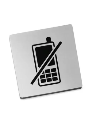 Zack Indici Pictogram interdit de téléphoner 12,5X10X0,5cm inox brossé mat Offre Spéciale