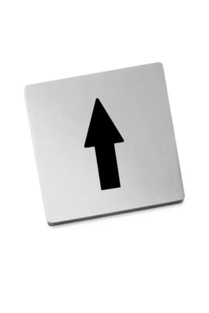 Zack Indici Pictogramme flèche 12.5X10X0.5cm Inox Mat Brossé Meilleure Vente