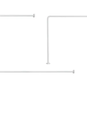 Certifié Gedy tringle de rideau de douche angle version D 25 mm aluminium blanc recoupable sur mesure configurations possibles 90x90cm 80x170cm ou 90x85x90cm