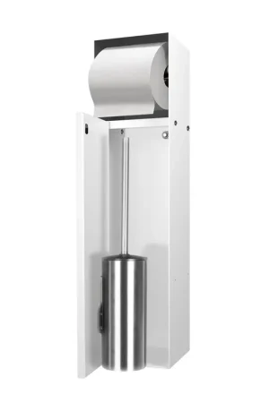 Soldes Looox Closed Porte-rouleau toilette réserve encastrable 14.5x61x14cm à daller blanc