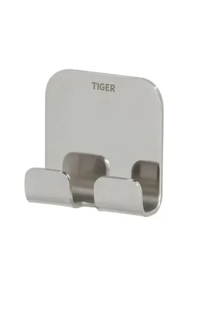 Tiger Colar Patère - 2 crochets - autocollante - acier inoxydable poli Prix Cassé