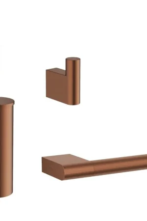 Crosswater MPRO Ensemble d’accessoires de toilettes - porte-balai de toilettes - patère - porte-rouleau de papier toilette - bronze brossé Achetez Aujourd'hui