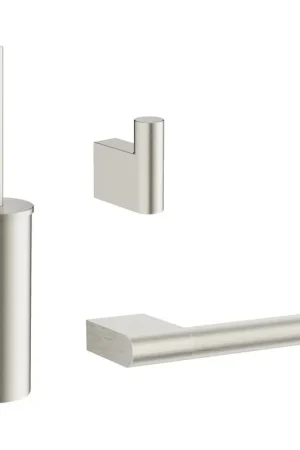 Top Vente Crosswater MPRO ensemble WC - porte-balai de WC - patère - porte-rouleau de WC - acier inoxydable brossé
