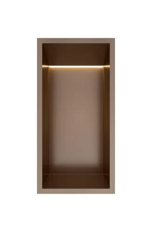 Usine Directe Hotbath &MORE Boîte encastrée ou niche encastrée - 30x15x10 - avec LED IP44 - Tuscan bronze