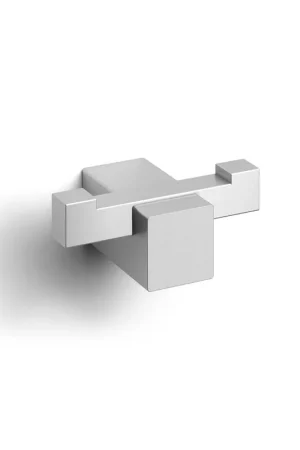 Zack Carvo Patère - 7x3cm - double - inox brossé Achetez Aujourd'hui