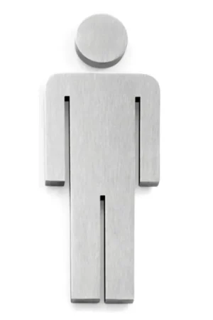 Zack Indici Symbole homme 12X4.5X0.8cm Inox mat brossé Prix Bas