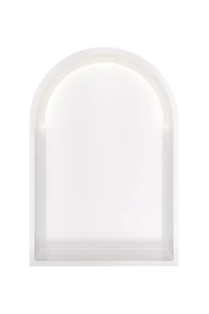Expédition Rapide Hotbath &MORE Boîte encastrée ou niche encastrée - Modèle cintré 30x45x10 - avec LED IP44 - Blanc mat