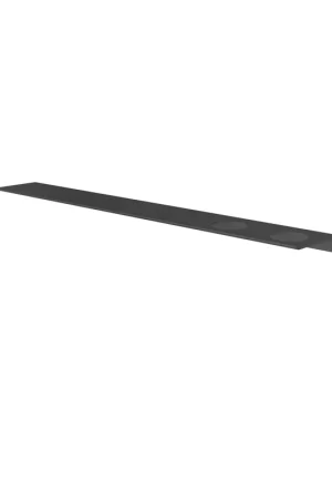 Acheter En Ligne Hotbath &MORE Tablette - 80cm - rails de fixation inclus - 2 découpes - pour distributeur de savon ou gobelet - Noir brossé PVD