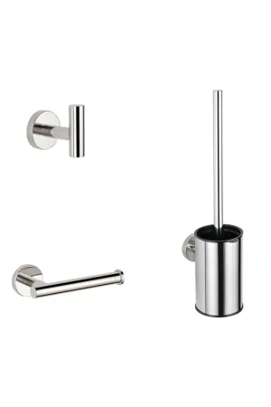 Authentique Adema Sparkle 2.0 Ensemble WC - porte-rouleau - crochet à serviette - porte-brosse de toilette - chrome