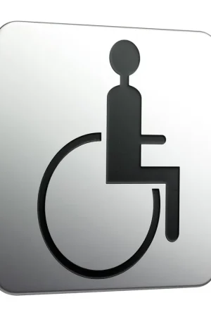 Emco System 2 plaque de porte "personnes à mobilité réduite" chrome Seulement Aujourd'hui