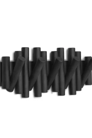 Bon Marché Umbra Picket patère 38x17x4cm Bois de pin Noir
