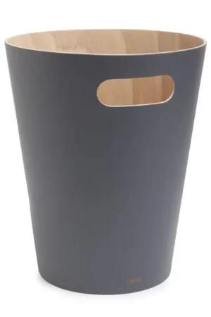 Umbra Woodrow Poubelle - 23x23x28cm - 7,5 litres - naturel/charbon de bois Prix Cassé