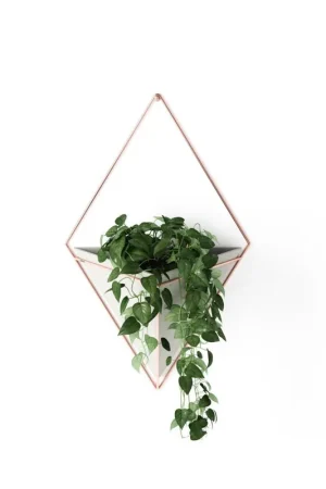 Umbra Trigg porte-plante 10x22x39cm 1 pièce suspendue polyester béton/cuivre Vente Directe