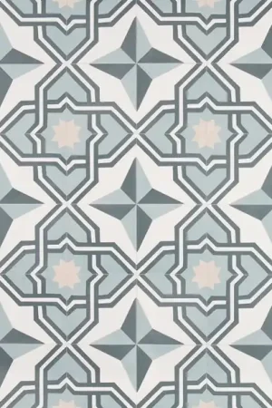 Sol vinyle rouleau ALEGRIA 4M , Carreaux ciment bleu et beige, rouleau 4.00 m Top Vente