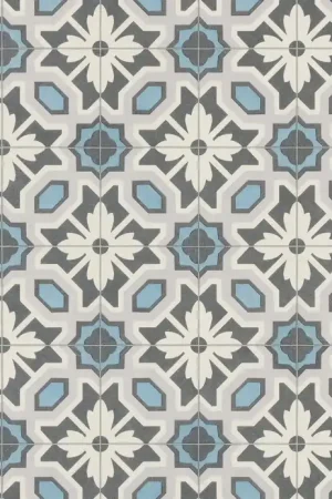 Affaire À Saisir Sol vinyle rouleau TEXMARK , Carreaux ciment bleu et gris, rouleau 4.00 m