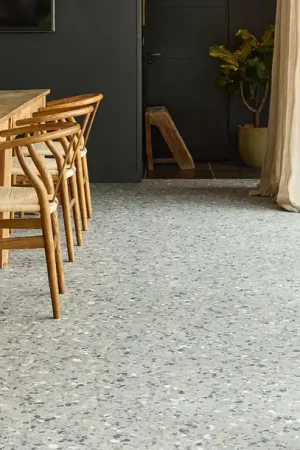 Soldes Sol vinyle rouleau BLACKTEX , Motif terrazzo gris, rouleau 4.00 m