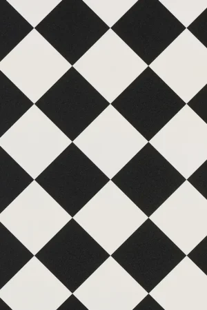 Must-Have Sol vinyle rouleau TRENTO 2M , Motif Damier noir et blanc, rouleau 2.00 m