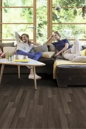 Sol vinyle rouleau TEXLINE NATURE 2M Gerflor, Bois marron foncé, rouleau 2.00 m Offre Exclusive