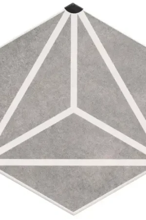 Achat Immédiat Carrelage sol hexagonal Beaumarchais gris 28.5x33 cm