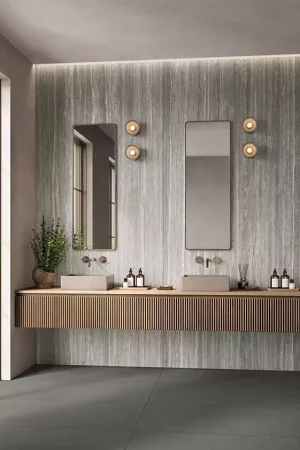 Offre Spéciale Carrelage effet travertin gris Elysian EY08 Travertino Dark Mirage