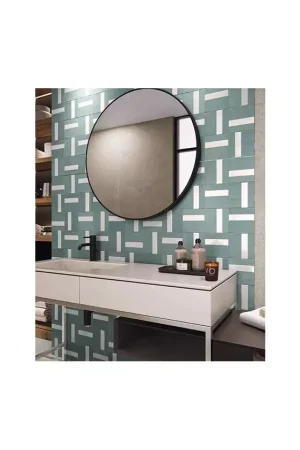 Carrelage Décor Vert Effet Métro Carmen Contemporary Nelly Aqua Sea Acheter En Ligne