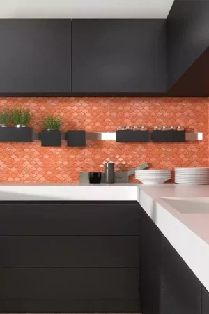 Mosaïque écailles corail en verre Dune Livraison Express